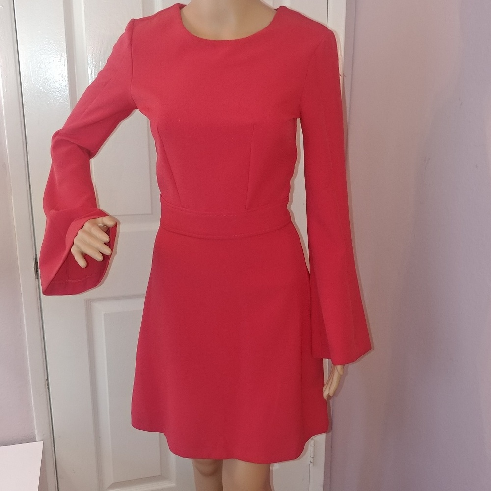 H&M red long sleeve dress